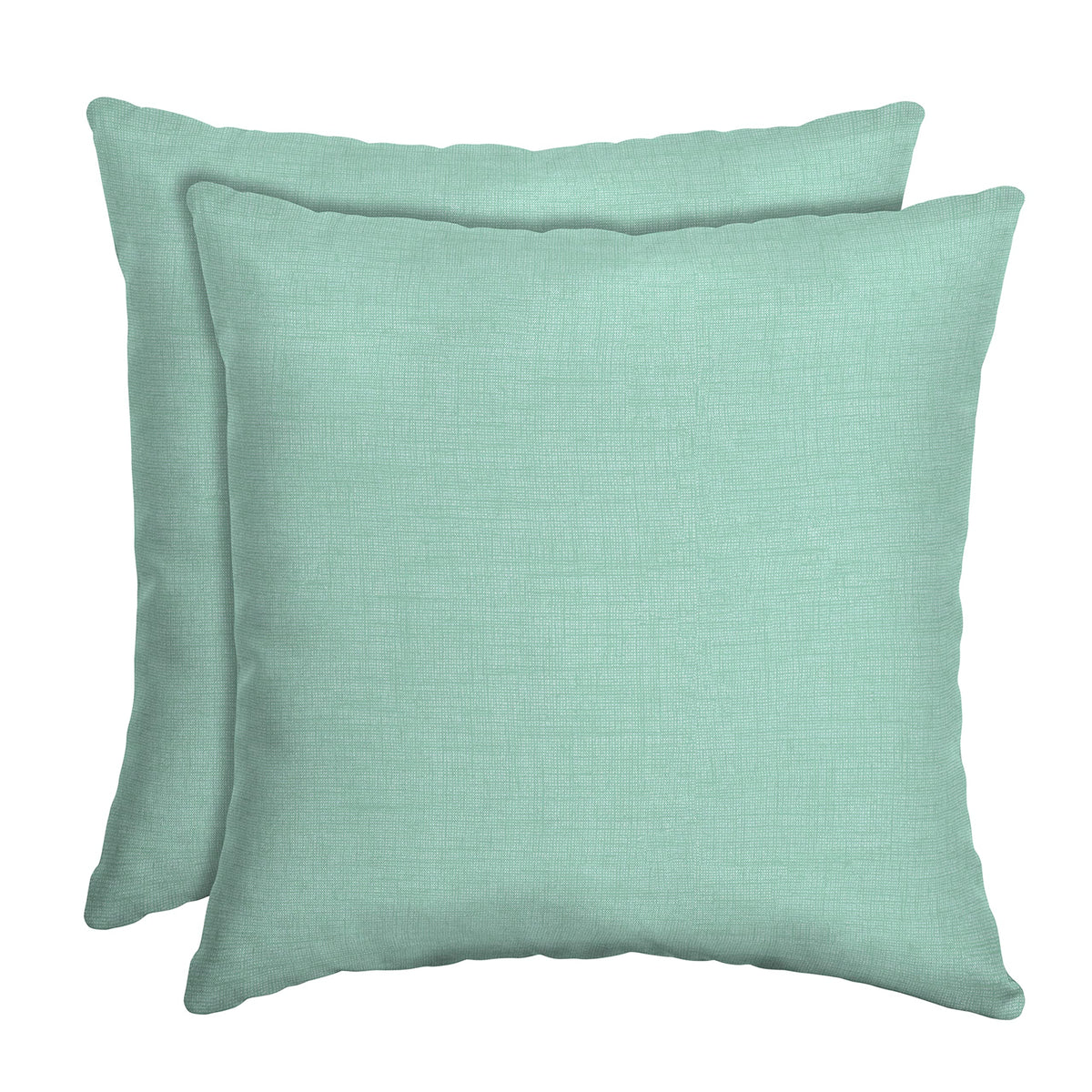 Arden Selections two-pack outdoor toss pillows on patio with fade resistance