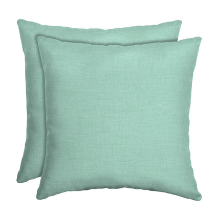 Arden Selections two-pack outdoor toss pillows on patio with fade resistance