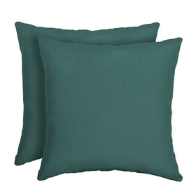 Arden Selections outdoor toss pillows two-pack in peacock blue-green texture for patios.