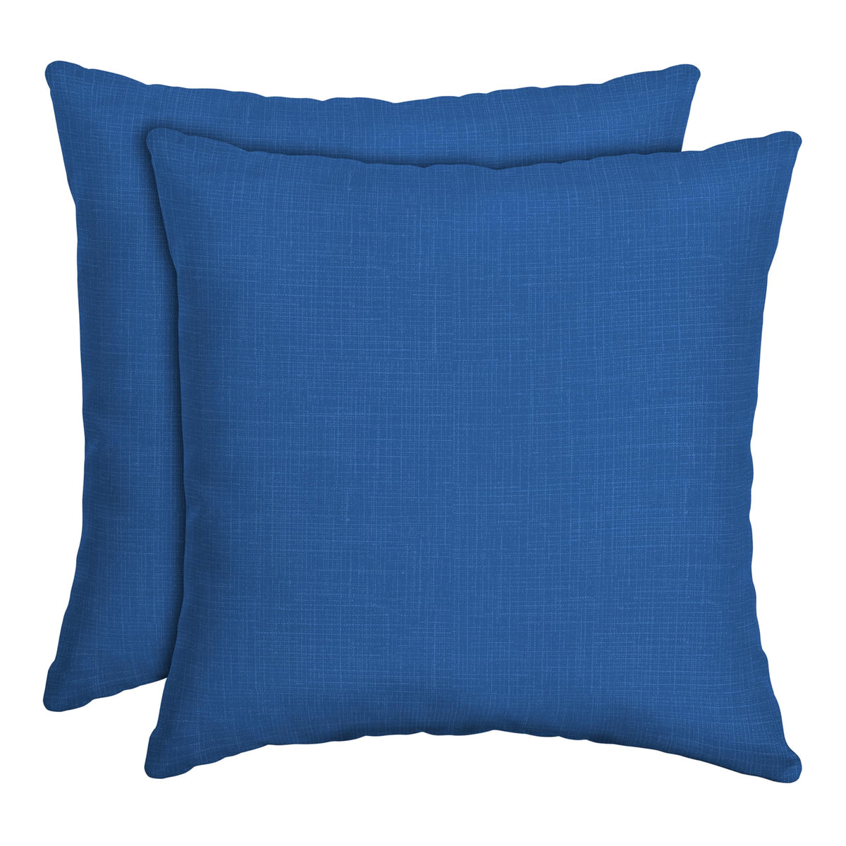 Arden Selections outdoor toss pillow 2-pack front view in cobalt blue texture for vibrant patio decor