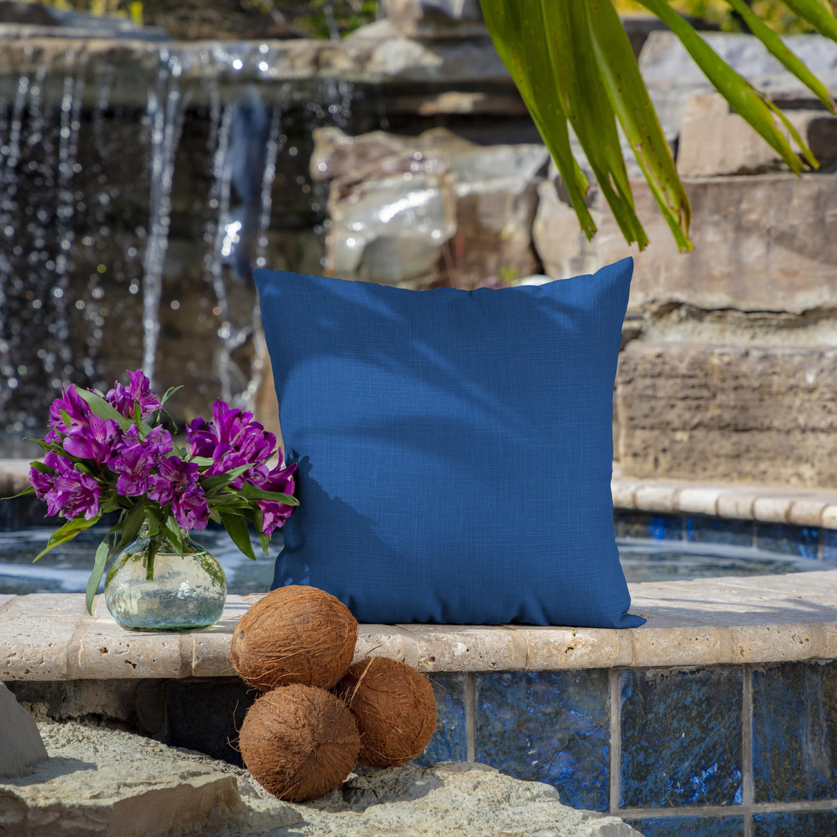 Arden Selections pillow 2-pack side profile showcases slim 5-inch height for easy lounge comfort