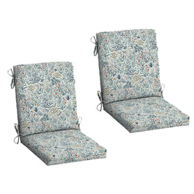 Arden Selections pistachio botanical chair cushion front view for outdoor dining comfort
