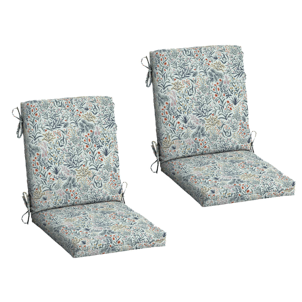 Arden Selections pistachio botanical chair cushion front view for outdoor dining comfort