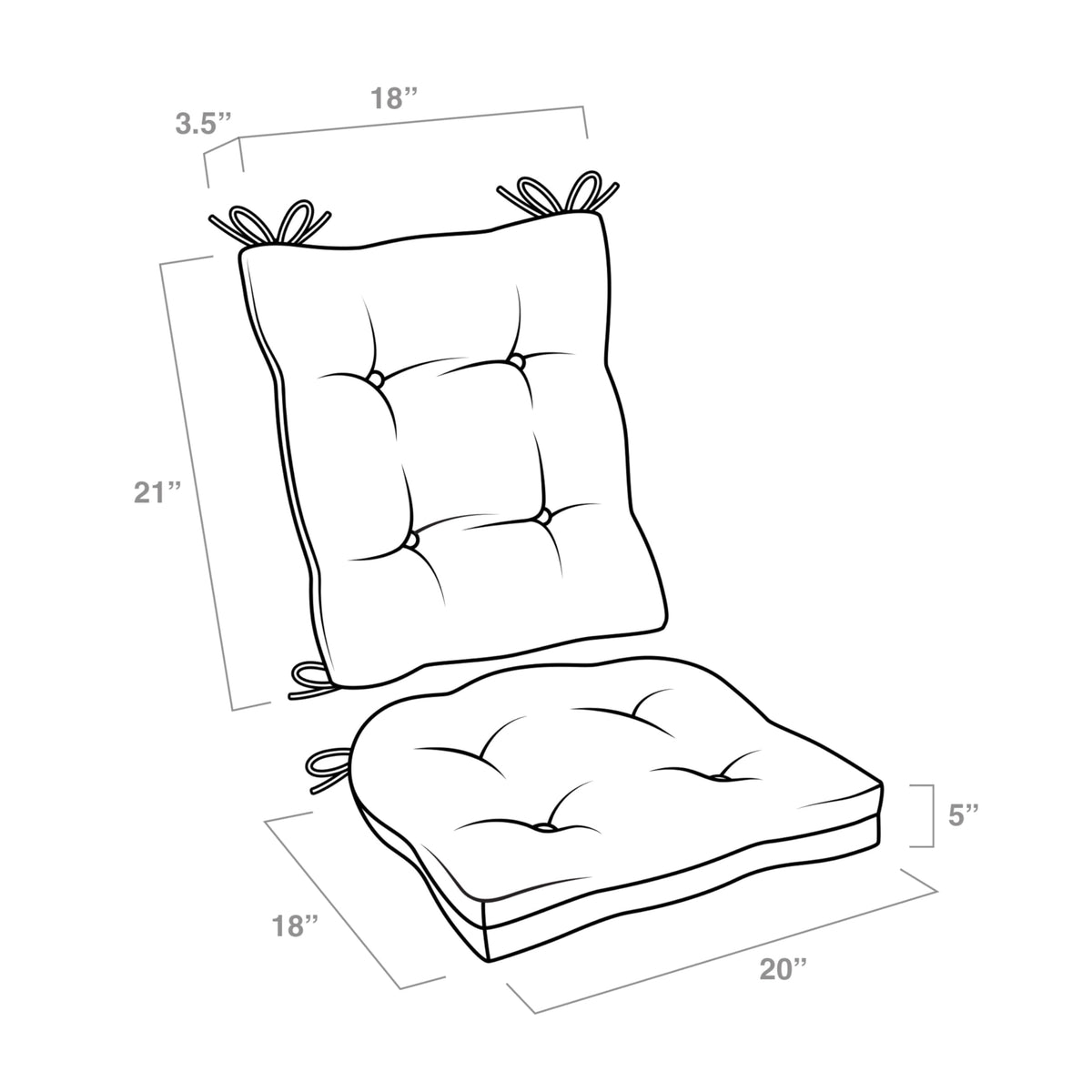 Arden Selections cushion ties keep rocking chair cushions securely in place