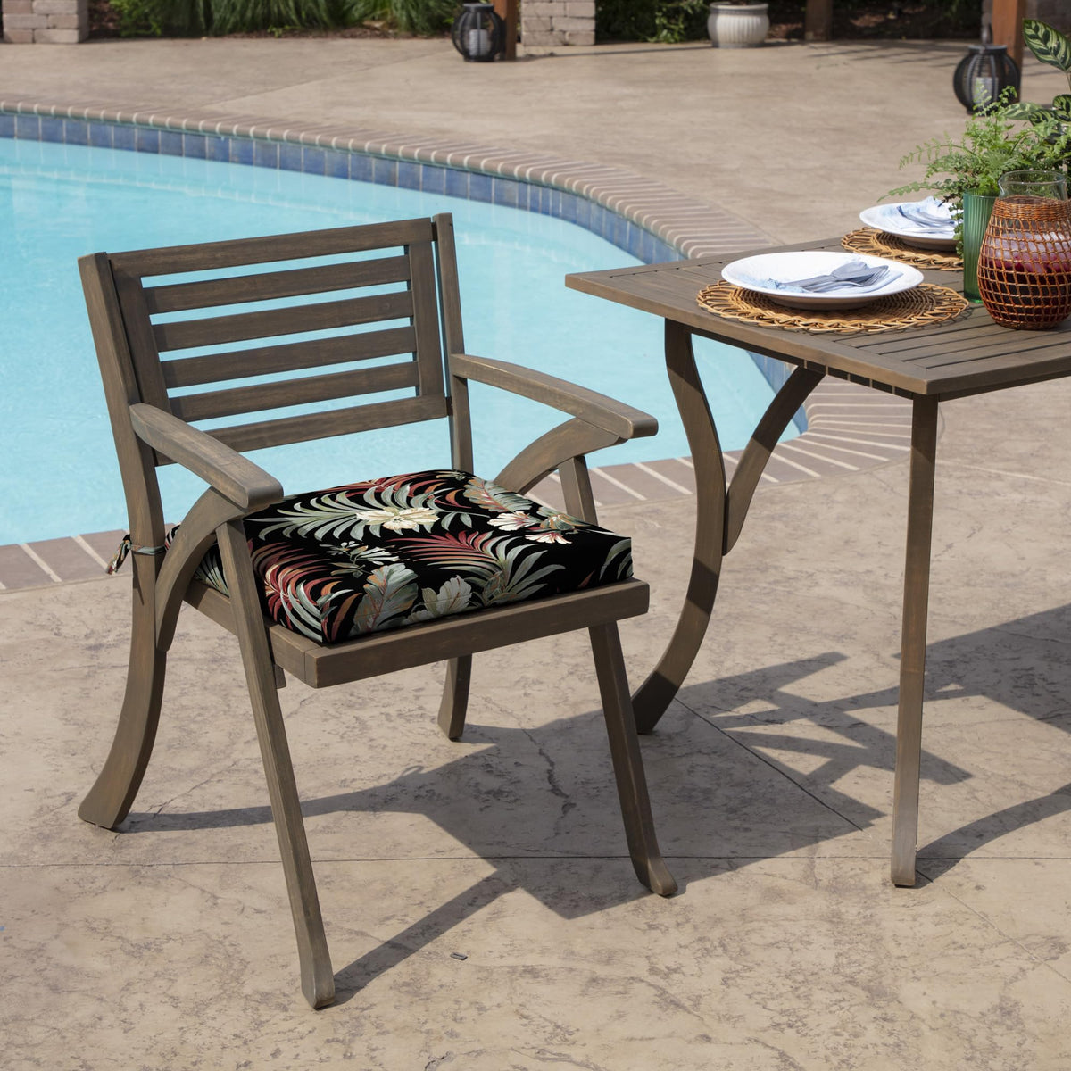 Arden Selections rocking-chair cushion ties securely for stable use on rocking chairs