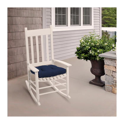 Arden Selections Sapphire Blue Leala rocking chair cushion with fade-resistant outdoor fabric.