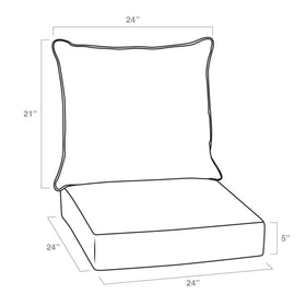 Arden Selections seat bottom cushion 24x24 in teal Ariel comfort.