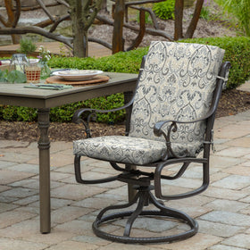 Arden Selections seat cushion close-up showing 18x16.5-inch dimensions and plush feel.