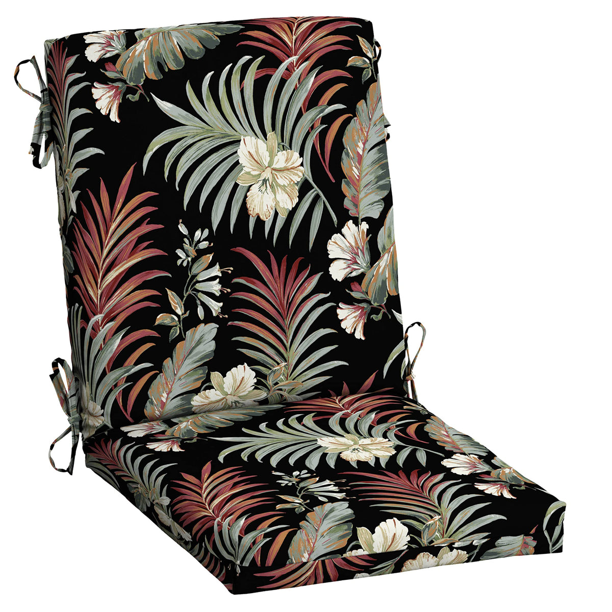 Arden Selections Simone Black Tropical seat cushion for durable outdoor dining comfort