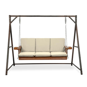 Arden Selections swing cushion bottom for outdoor swings, plush comfort on a sunny porch.