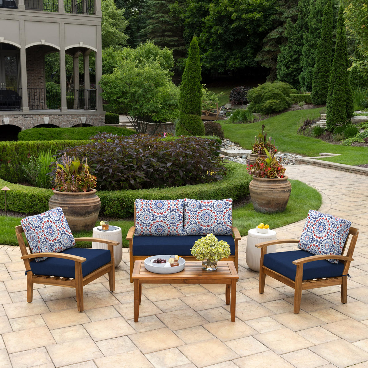 Arden Selections Clark Blue fabric shows water-repellent protection