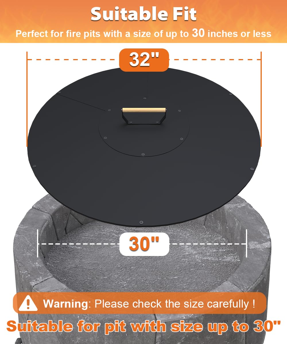 Ardier all-weather fire pit lid showcases durable exterior for outdoor use.