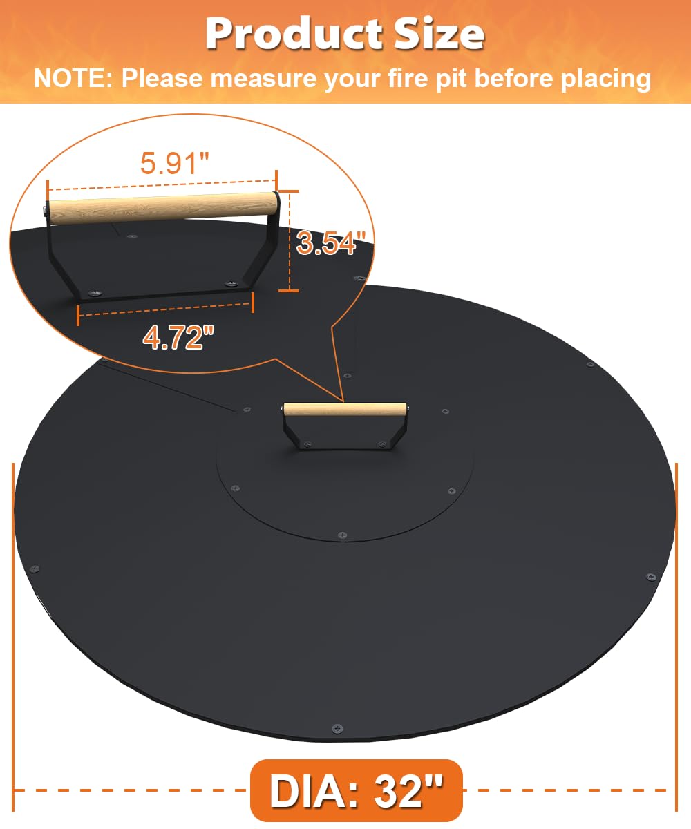 Ardier round lid on a 30in pit shielding from leaves and weather.