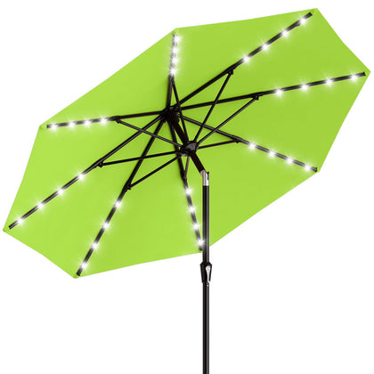 AreShark 9ft umbrella top view with solar panel in foam box for daylight charging.