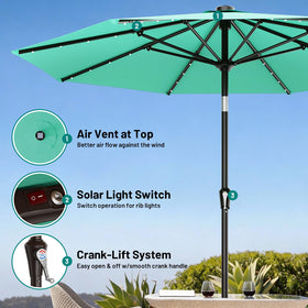 AreShark crank lift system enables easy height adjustment for comfortable shade.