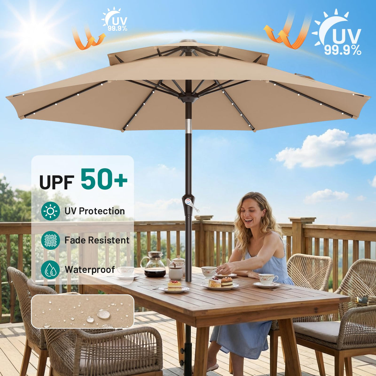 AreShark umbrella adds poolside comfort with ample coverage under the sun
