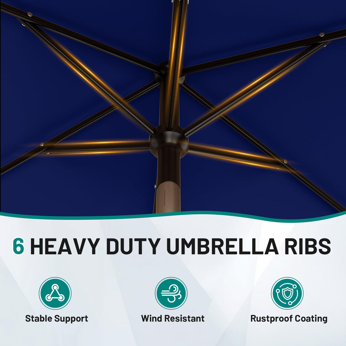 AreShark vented canopy promotes airflow for cooler shade.