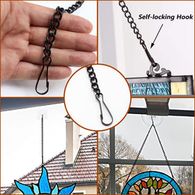 Arecyuer stained glass kit with 10-inch chains for versatile indoor or outdoor display.