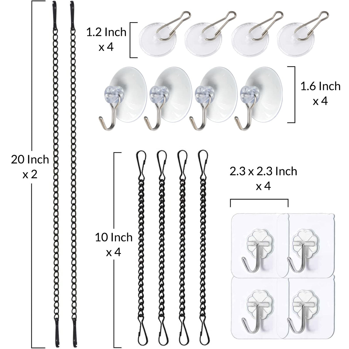 Arecyuer complete hanging set with wall, ceiling, and ceiling hooks for easy setup.