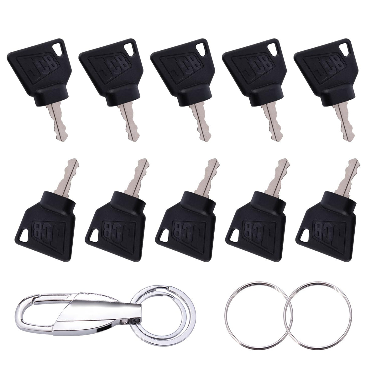 Aree JCB ignition keys 10-pack for quick replacements and reduced downtime