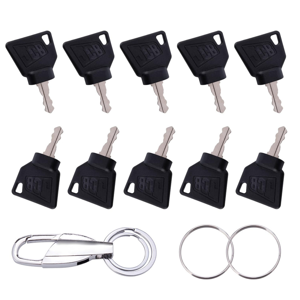 Aree JCB ignition keys 10-pack for quick replacements and reduced downtime