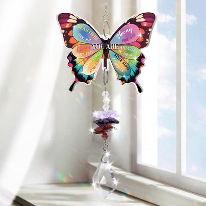 Aremdys crystal suncatcher butterfly window with rainbow light for daily inspiration.