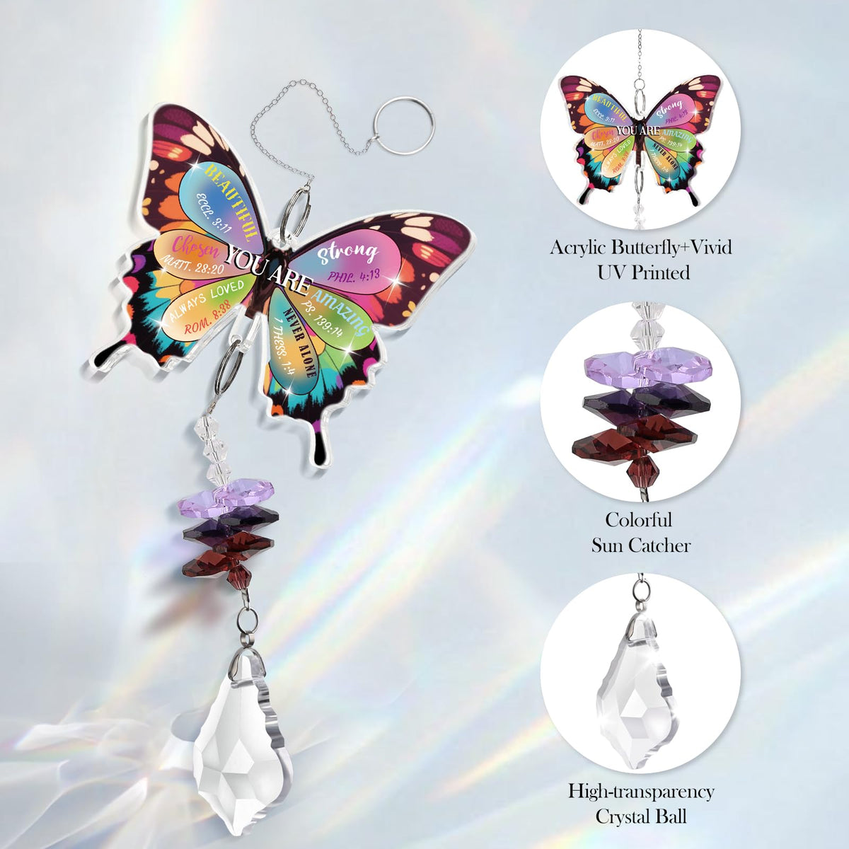 Aremdys hanging butterfly crystal decor adds spiritual charm to windows.