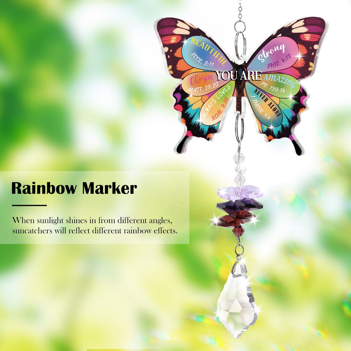 Aremdys rainbow prism suncatcher ornament casting colorful reflections.