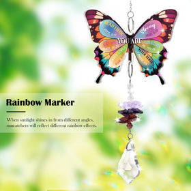 Aremdys rainbow prism suncatcher ornament casting colorful reflections.