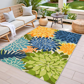 Arenarug floral pattern close-up highlighting vibrant design and plush chenille feel