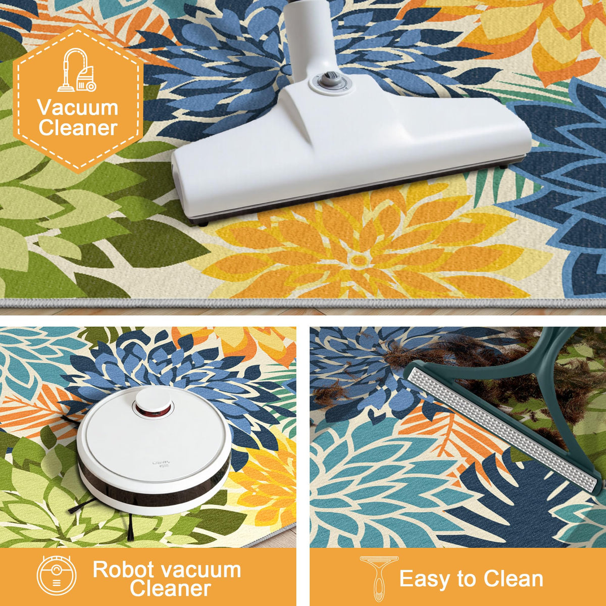 Arenarug easy-clean design for quick rinse or spot cleaning