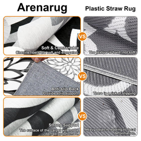 Arenarug floral rug in living room adds cozy texture and color