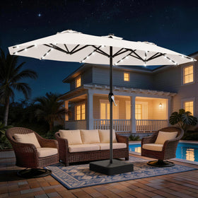 AreShark 15ft patio umbrella side view showing expansive shade for large gatherings