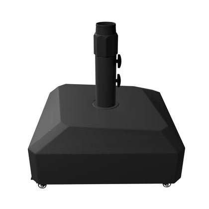 AreShark umbrella stand with moveable wheels enables easy patio repositioning.