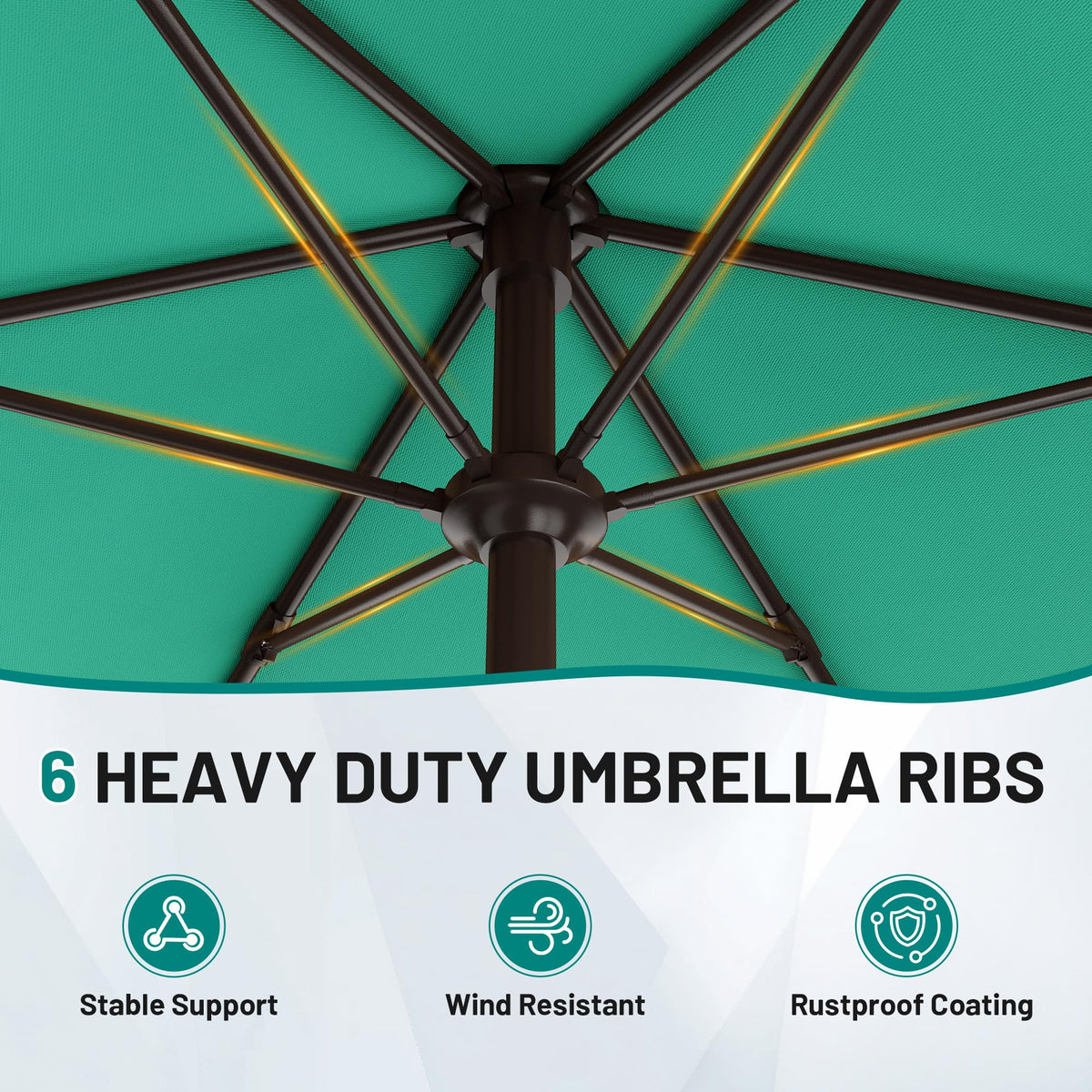 AreShark crank tilt mechanism enables easy height and shade adjustments.