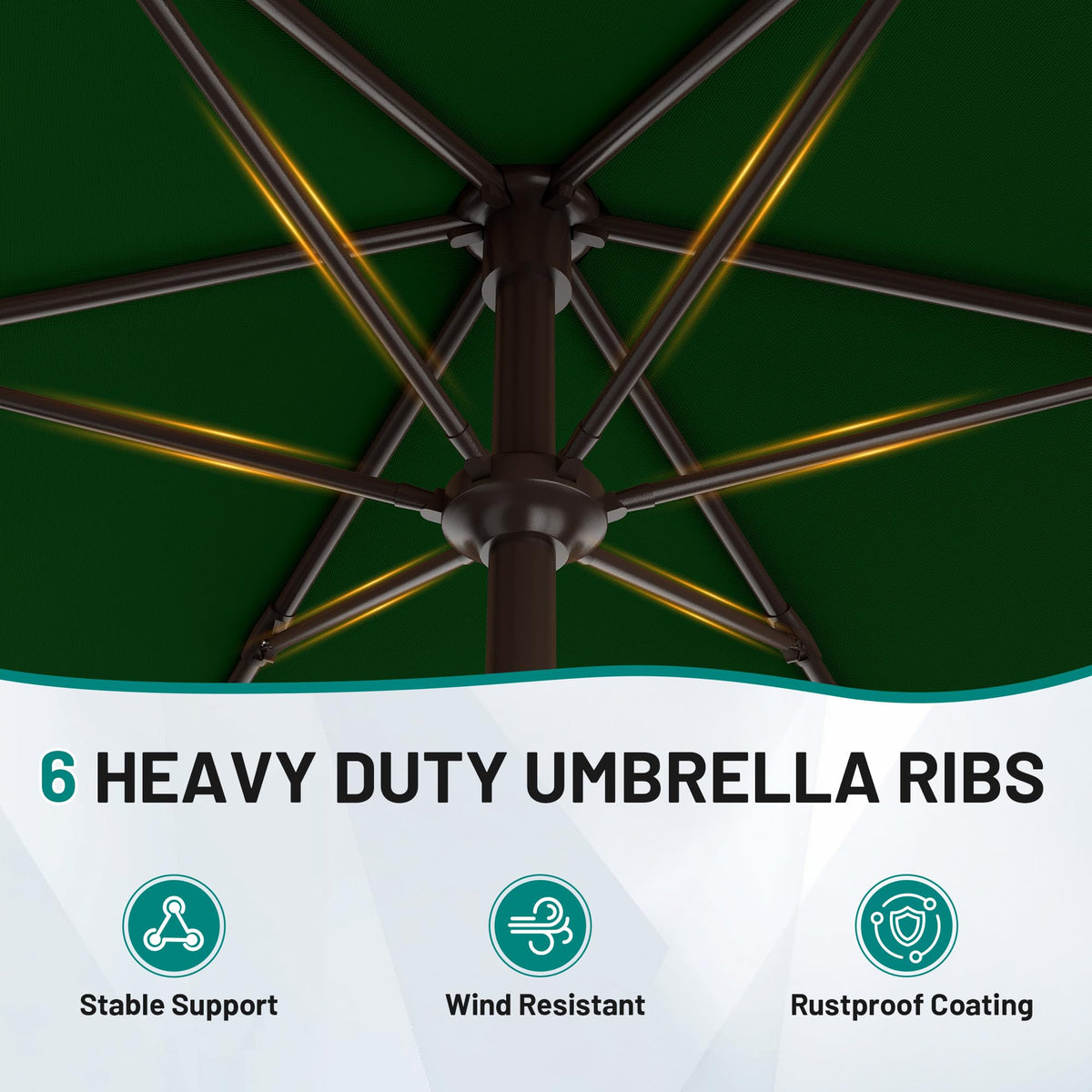 AreShark dark-green canopy complements outdoor decor while delivering shade.