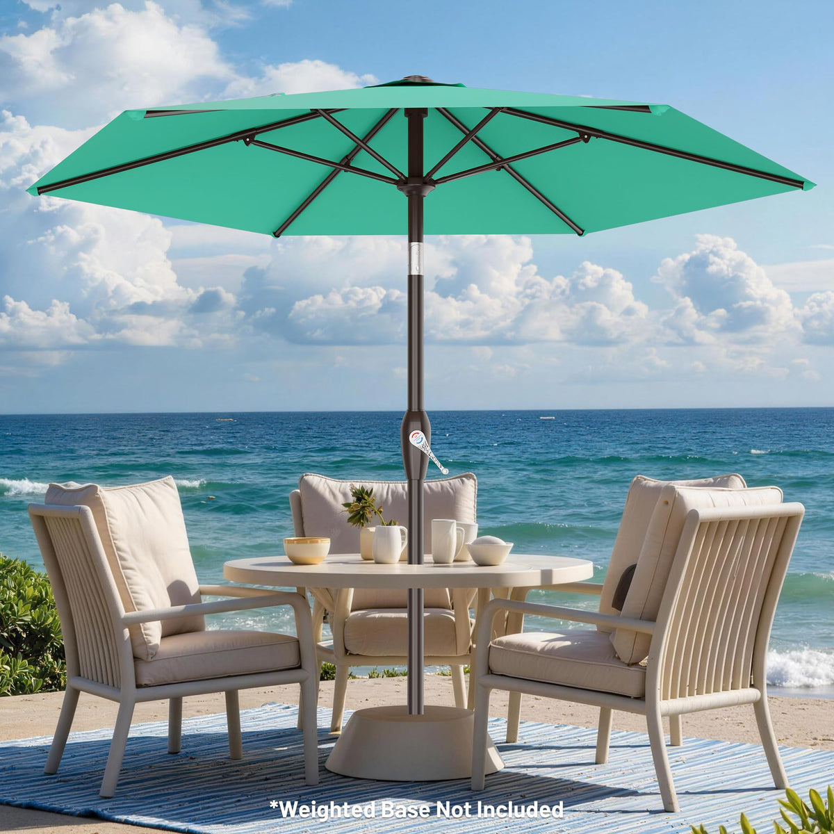 AreShark fade-resistant fabric repels water for dry, protected seating.