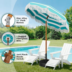AreShark sand anchor base keeps the umbrella steady on patios