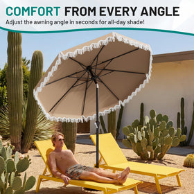 AreShark shade coverage over 42–54 inch tables with 4–6 chairs setup.