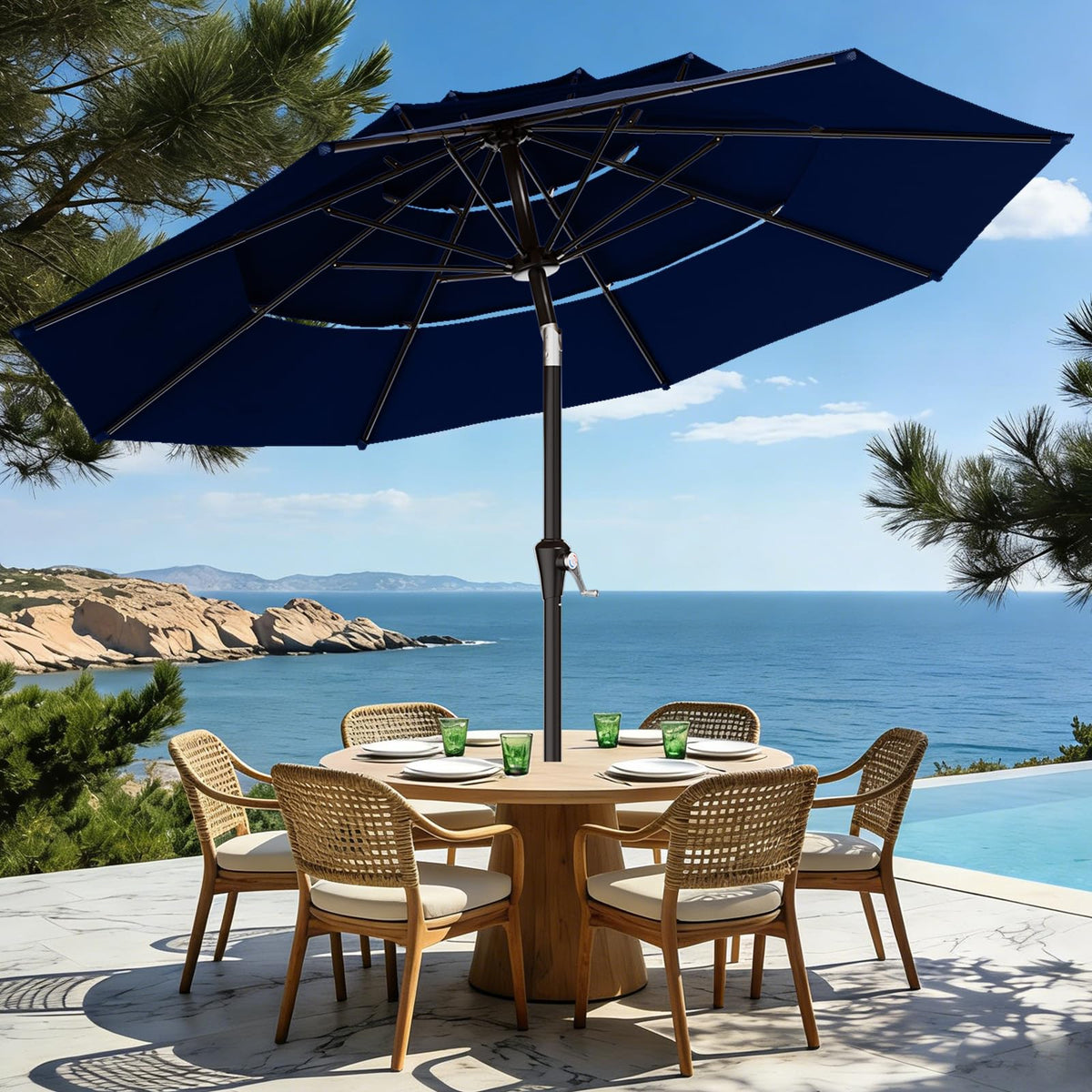 AreShark table-fit for 40-48 inch tables seating 6-8 people.
