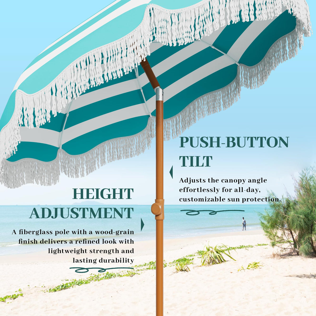 AreShark UPF50+ fabric umbrella blocks strong sun for comfort