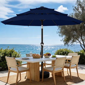 AreShark navy UV-protected fabric blocks harsh sun for poolside lounging.