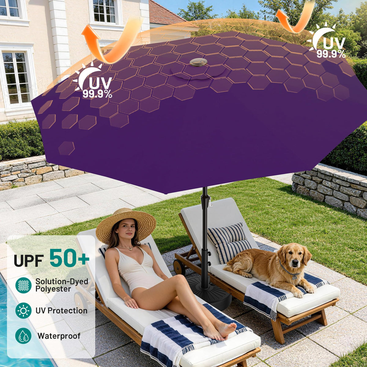 AreShark vented canopy allows airflow to reduce heat and wind sway.