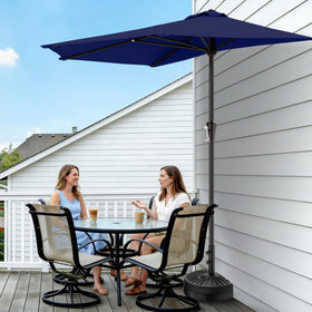 AreShark wall-mount umbrella fits neatly against a compact wall for small spaces.