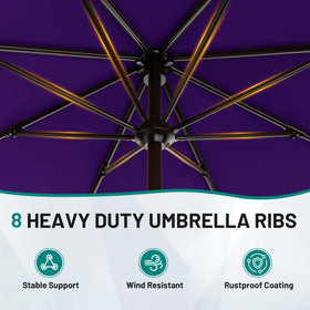 AreShark 9ft umbrella features water and UV resistant fabric for sun and rain.