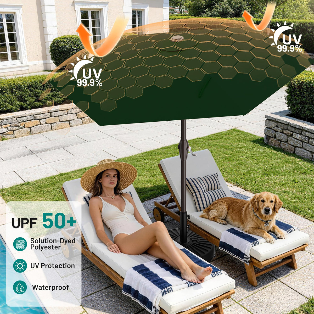 AreShark waterproof canopy umbrella beads water for quick drying after rain.