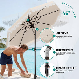 AreShark wind-resistant fiberglass ribs ensure stable shade on breezy days