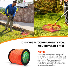 AretiTrin bright orange spool improves visibility during trimming tasks