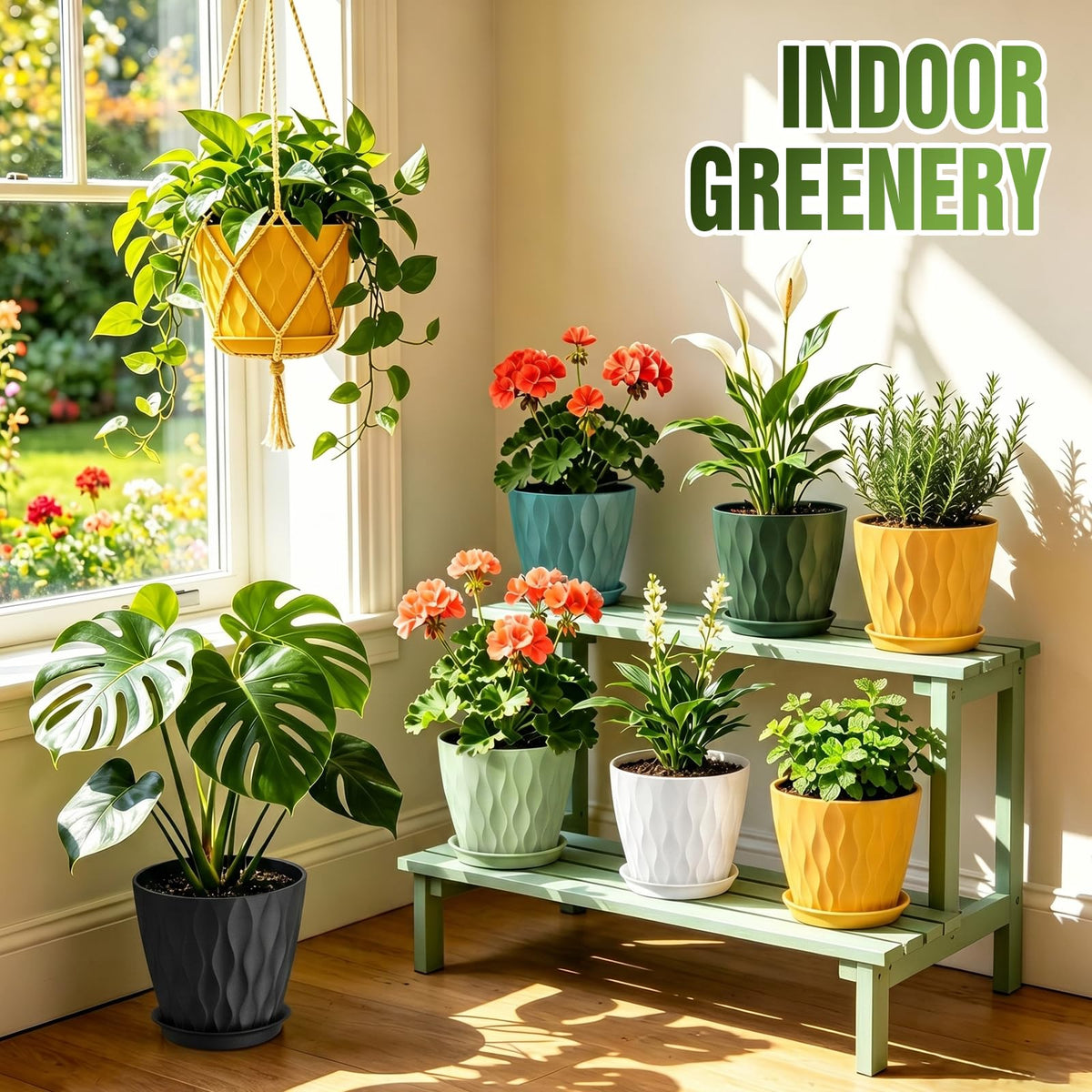 Areutxbis four-pack plant pot saucers catching overflow to protect furniture and floors
