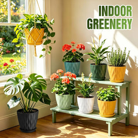 Areutxbis four-pack plant pot saucers catching overflow to protect furniture and floors